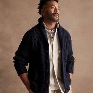 ‼️VINTAGE‼️Banana Republic Shawl Collar Wool Cardigan (Mens)
